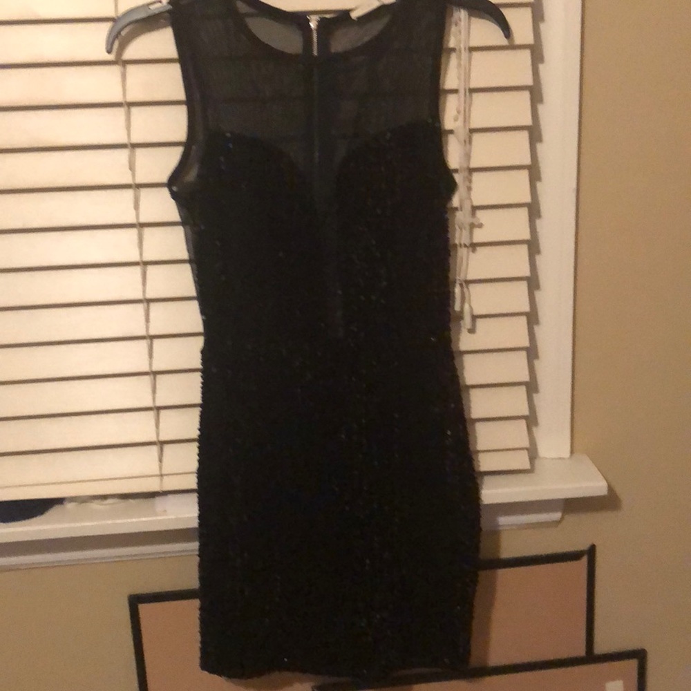 Little Black Sequined and Mesh Dress from Windsor